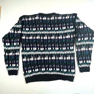 Vintage Expressions Mens XL Striped Knit Cosby Sweater 80s 90s Grandpacore
